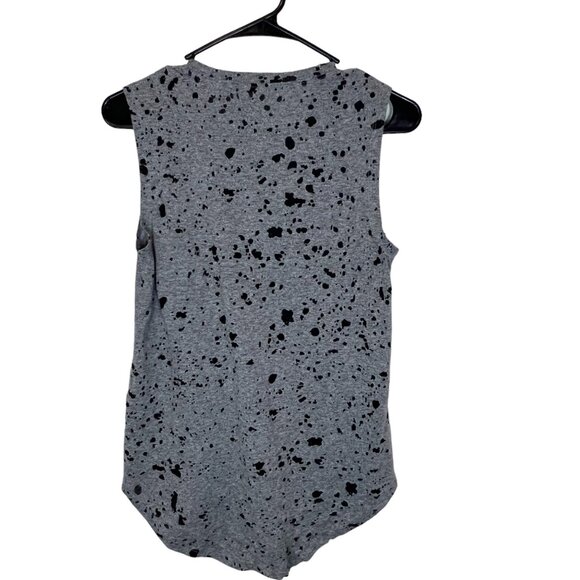 Michael Stars Tank Top M Grey Black Burnout Splatter Print Pullover Size Medium - Picture 2 of 9